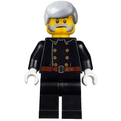 Fireman, Jacket with 8 Buttons and Belt, Light Bluish Gray Hair, Beard