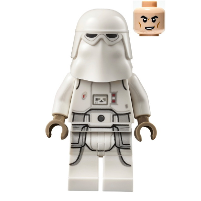 Snowtrooper, Printed Legs, Dark Tan Hands, Cheek Lines, Lopsided Grin