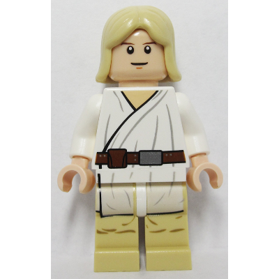 Luke Skywalker - Light Nougat, Long Hair, White Tunic, Tan Legs, White Glints