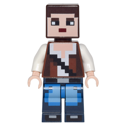 Minecraft Skin 3 - Pixelated, Reddish Brown Vest with Strap and Blue Jeans