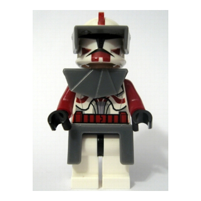 Clone Trooper Commander Fox, Coruscant Guard (Phase 1) - Dark Bluish Gray Visor, Pauldron, and Kama, Large Eyes