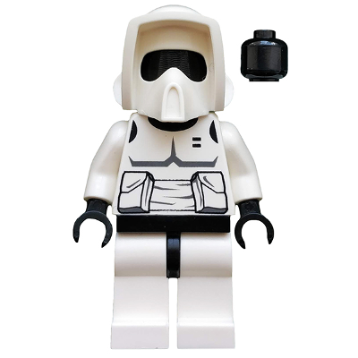 Scout Trooper (Black Head, Dark Bluish Gray Torso Pattern)