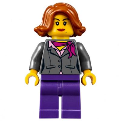 Dark Bluish grey Torso, Jacket, Dark Purple Legs, Dark Orange Hair