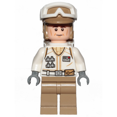 Hoth Rebel Trooper White Uniform, Dark Tan Legs, Backpack (Cheek Lines)