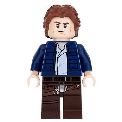 Han Solo, Dark Brown Legs with Holster Pattern, Dark Blue Jacket, Wavy Hair