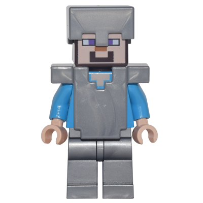 Steve - Flat Silver Helmet, Armor and Legs