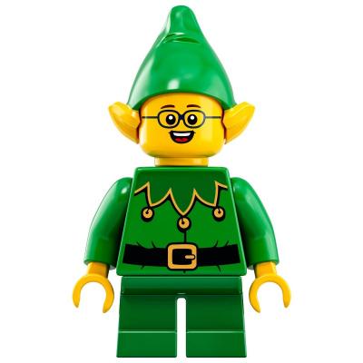 Elf - Bright Green Torso, Green legs, Bright Green Hat, Glasses