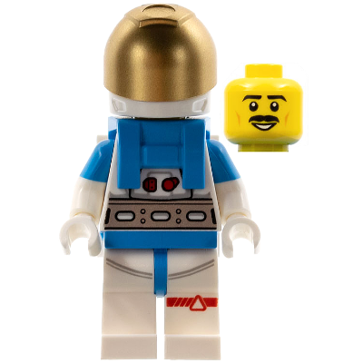 Produktbild Lunar Research Astronaut - Male, White and Dark Azure Suit, White Helmet, Metallic Gold Visor, Moustache