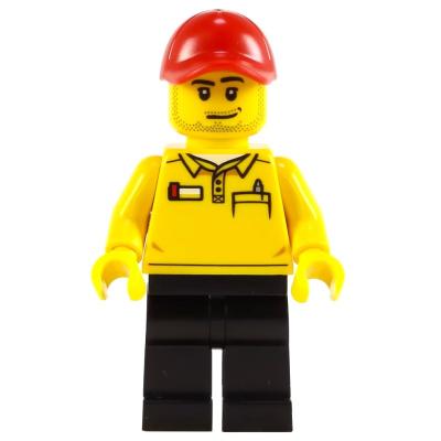 LEGO Store Employee, LEGO Logo on Back, Red Cap, Stubble