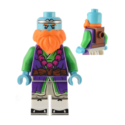 Sandy - Purple and Bright Green Robe, Neck Bracket