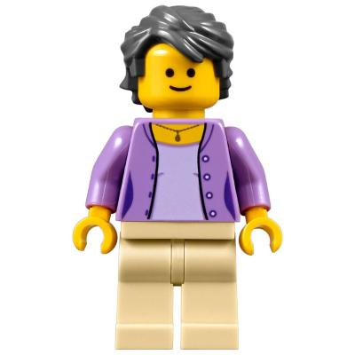 Medium Lavender Torso, Tan Leg, Black Hair