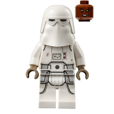 Snowtrooper, Printed Legs, Dark Tan Hands, Scowl