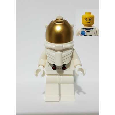 NASA Apollo 11 Astronaut - Male with White Torso with NASA Logo and Lopsided Smile