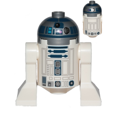 Astromech Droid, R2-D2, Flat Silver Head, Dark Pink Dots, Large Receptor, Back Printing