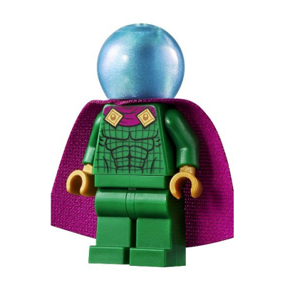 Mysterio - Light Bluish Gray Head, Satin Trans-Light Blue Helmet, Double Hole Cape