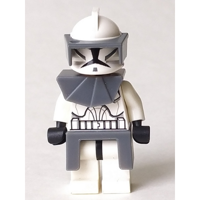 Clone Trooper (Phase 1) - Dark Bluish Gray Visor, Pauldron, and Kama, Large Eyes