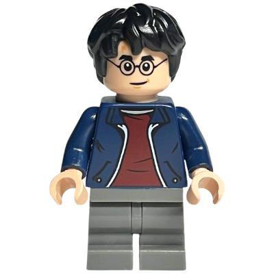 Harry Potter - Dark Blue Open Jacket, Dark Red Shirt, Dark Bluish Gray Medium Legs