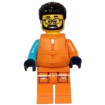 Arctic Explorer - Male, Shoulder Bag, Glasses, Black Hair, Orange Life Jacket