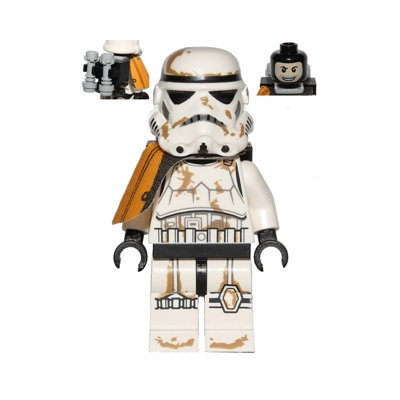 Sandtrooper - Orange Pauldron, Survival Backpack, Dirt Stains, Balaclava Head Print and Helmet with Dotted Mouth Pattern