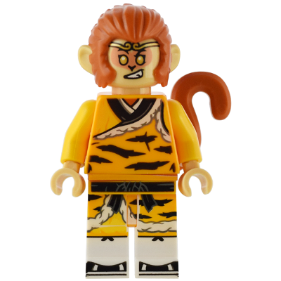 Monkey King - Bright Light Orange Robe with Black Animal Stripes