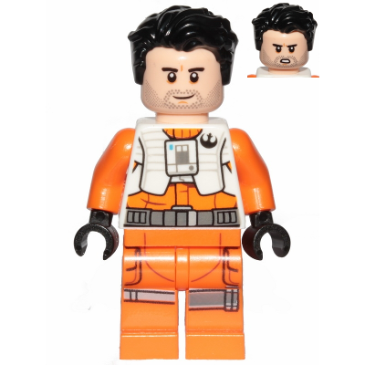 Poe Dameron (Pilot Jumpsuit without Belts and Pipe, Hair)