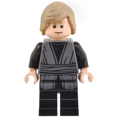 Luke Skywalker - Dark Bluish Gray Jedi Robe, Printed Legs, Shaggy Hair