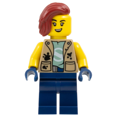 City Jungle Explorer Female - Dark Tan Vest, Dark Blue Legs, Dark Red Hair