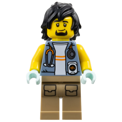 City Jungle Explorer - Sand Blue Jacket, Stethoscope, Dark Tan Legs, Black Hair