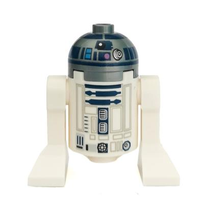 R2-D2, Flat Silver Dome, Dark Blue Print with Dark Pink Dots