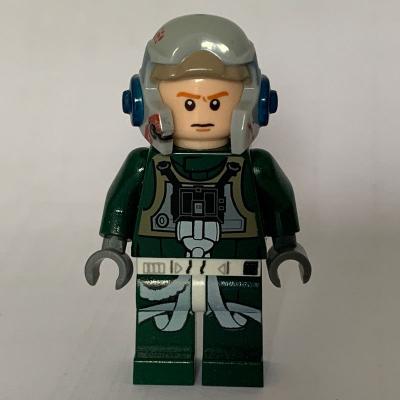 Rebel Pilot A-wing, Dark Green Uniform, Sand Blue Helmet Stripe