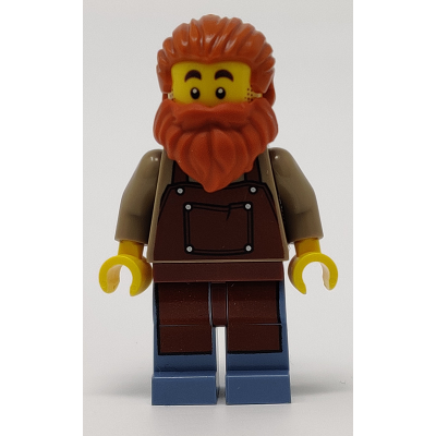 Blacksmith - Male, Reddish Brown Apron, Dark Orange Beard