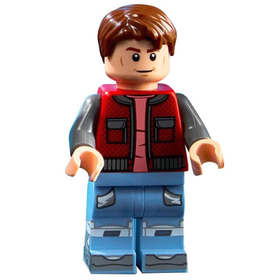 Marty McFly - Red Vest with Pockets, Dark Bluish Gray Arms