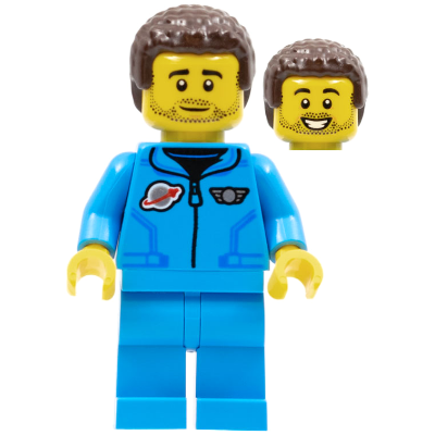 Produktbild Lunar Research Astronaut - Male, Dark Azure Jumpsuit, Dark Brown Coiled Hair, Stubble