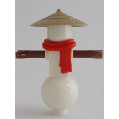 Snowman - Red Scarf, Conical Hat